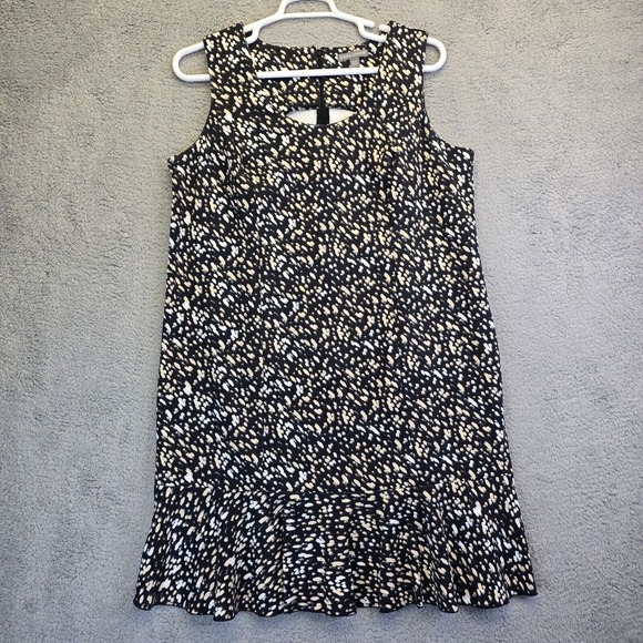 Jessica London Dress Women's Plus Size 20W Black Brown Sleeveless Drop Waist the - Picture 1 of 12